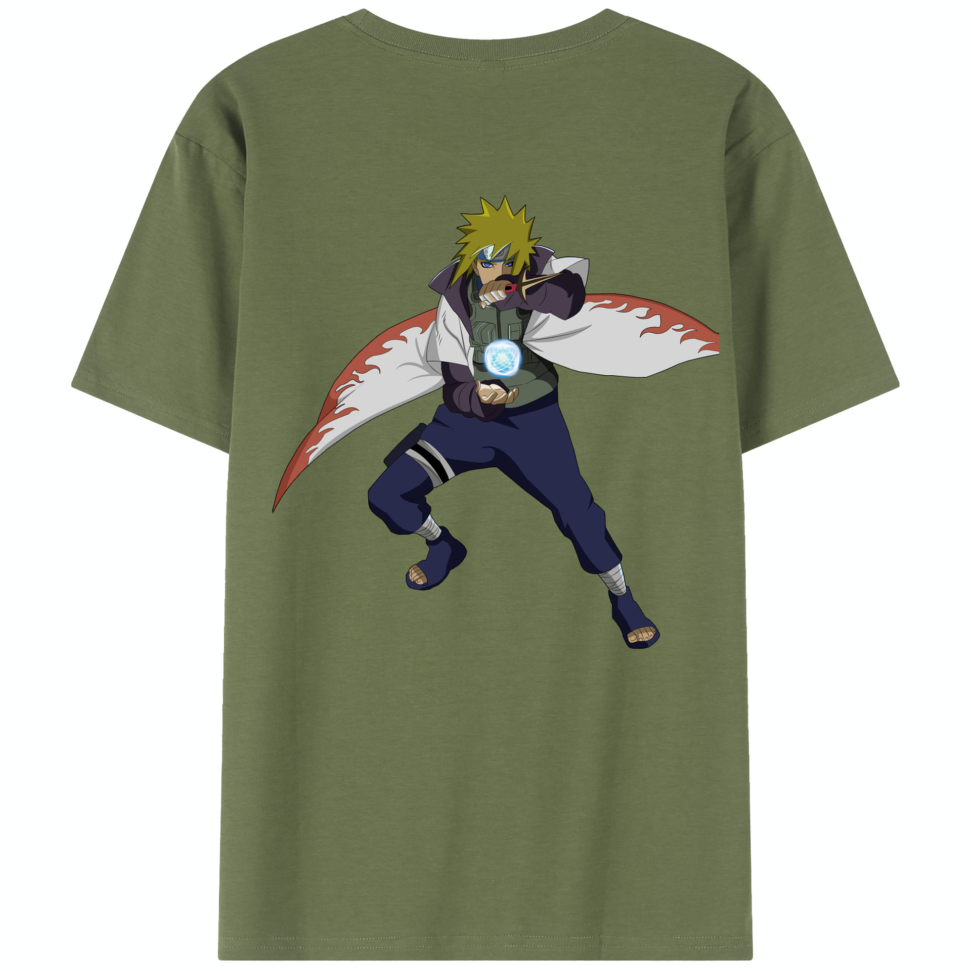 （画像用） NARUTO -ナルト- 波風 ミナト Namikaze Minato 綿100％半袖Tシャツ（背面プリント）